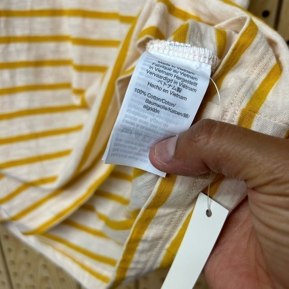 Madewell Deep V Yellow Striped Tank - Picture 4 of 5